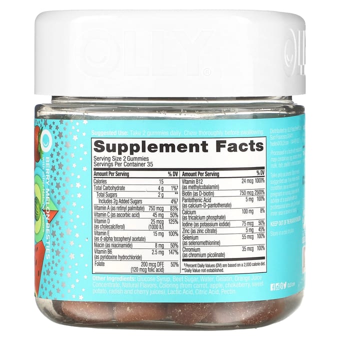 OLLY, Teen Girl Multi, Berry Melon Bestis, 70 gummies