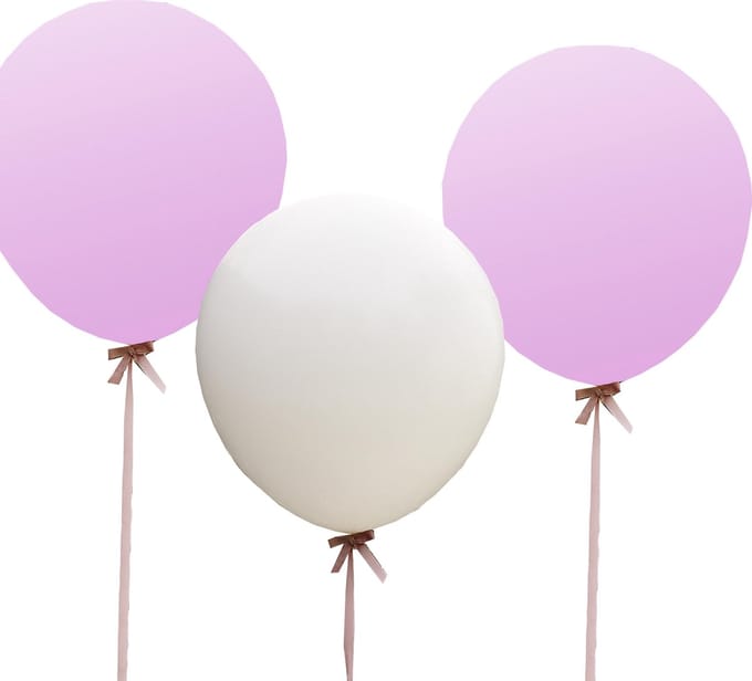Ginger Ray Vintage Affair - XL ballon Ø 90 cm - Roze & wit - Set-3
