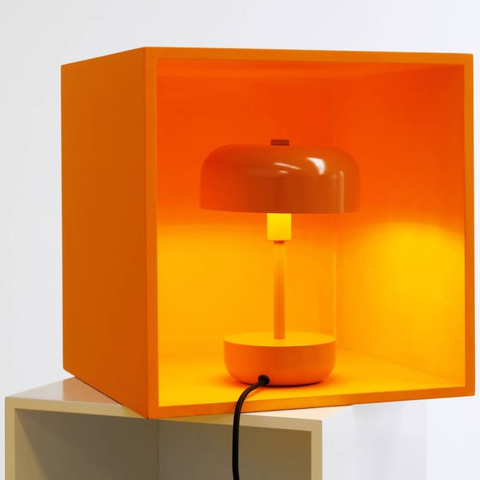 Dyberg Larsen Tafellamp oranje metaal H25,7 cm D17 cm Haipot