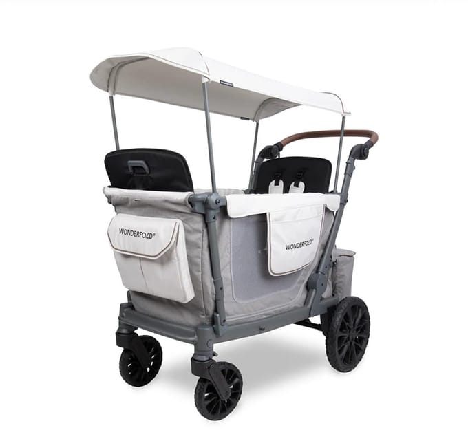WonderFold L2 GRY Bolderkar - Dubbele kinderwagen - Opvouwbaar - Grijs - (Draagvermogen tot 51.9kg)