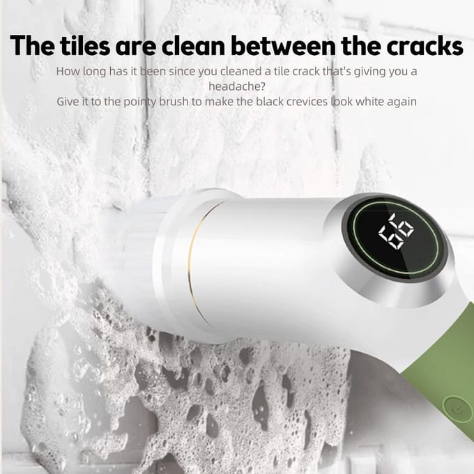 Elektrische spin scrubber IPX5 waterdicht Dual Speed LCD-scherm snoerloze krachtige douche scrubber met groen