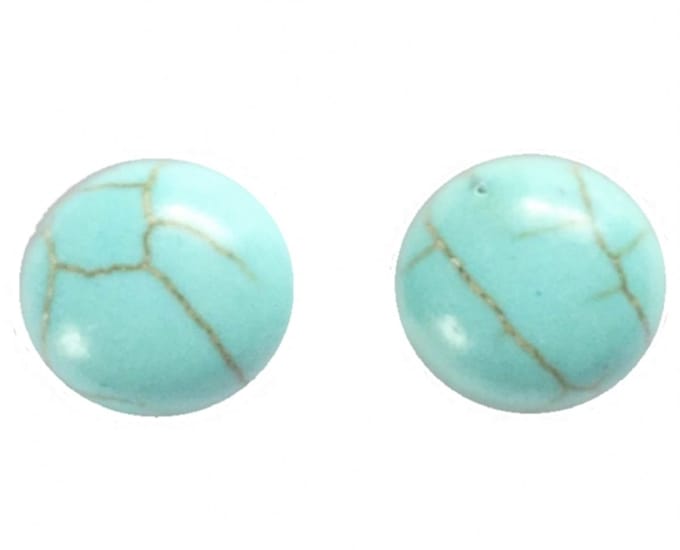 Magneet oorbellen Turquoise 10 mm