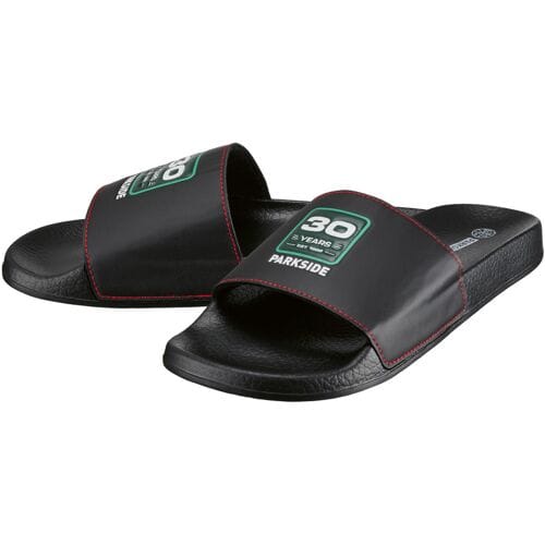 PARKSIDE Heren badslippers, Fan Edition (Zwart, 44)