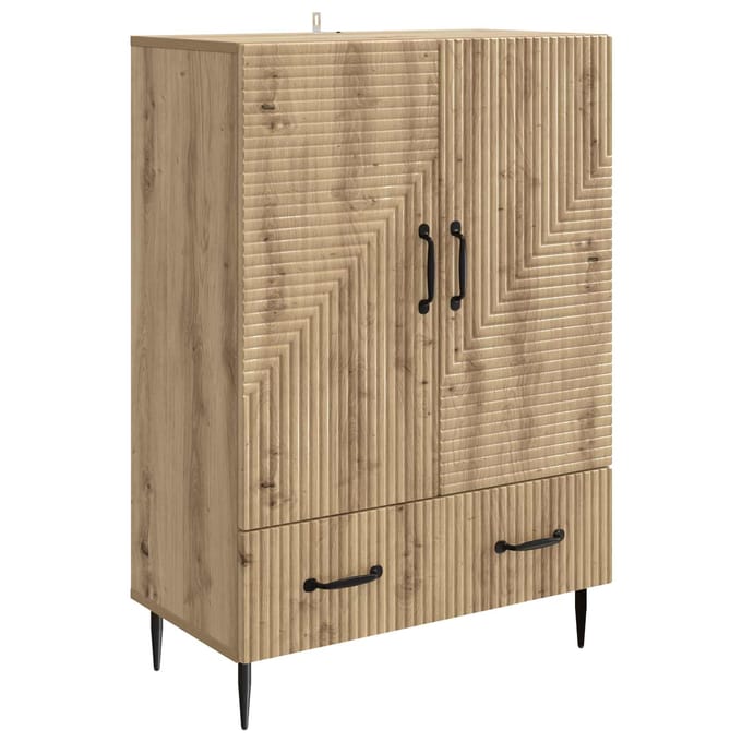 vidaXL - Dressoir - Artisanaal - eiken - 66 - x - 34,5 - x - 95 - cm - Bewerkt - hout