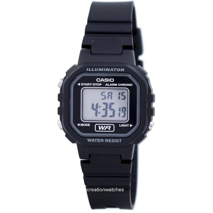 Casio LA-20WH-1ADF Digitaal Sporthorloge voor Dames met Vierkant Display - Zwart