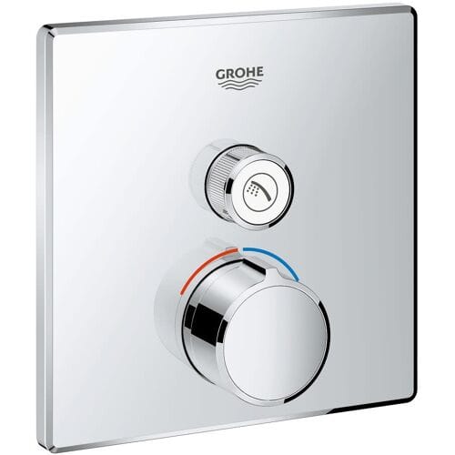 Grohe SmartControl concealed mixer ready-mounted set with one shut-off valve, square design 29147000