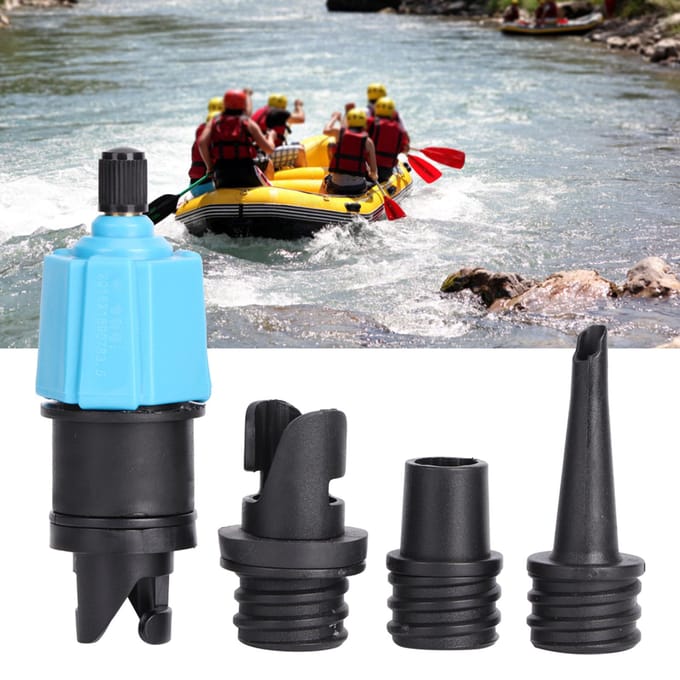 SUPs Pomp Adapter Opblaasbare Luchtventiel Adapter met 3 Luchtkranen voor Paddleboard Kano Aanvalsboot black