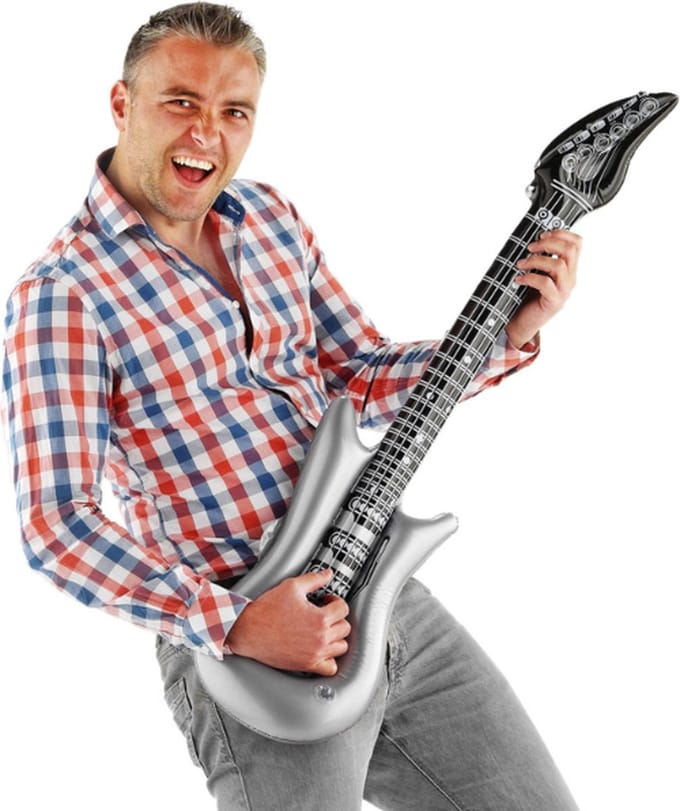 Folat - Opblaasbare Gitaar Zilver 1mtr