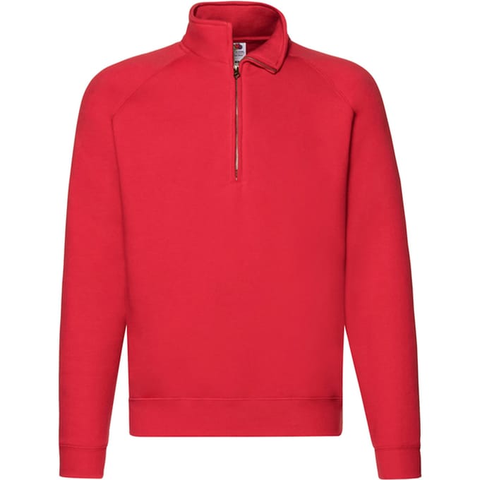 Fruit of the Loom Heren Premium Sweatshirt met Ritssluiting (Rood)