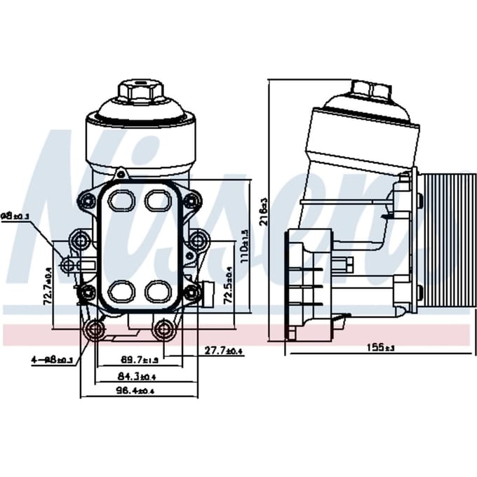 Olie radiator, motorolie NISSENS 91158