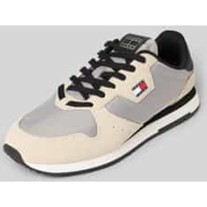 Low-top-sneakers van leermix