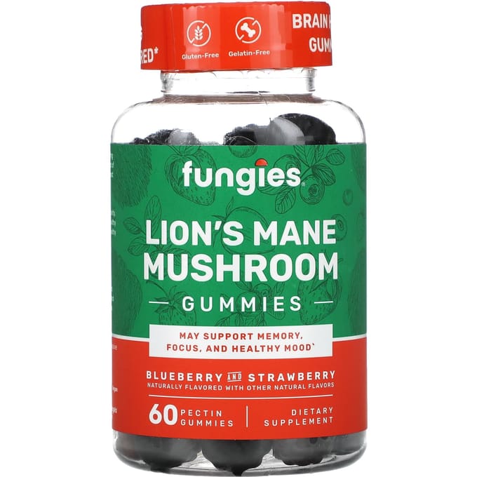 Hertengewei Paddenstoel Gummies, Bosbessen en Aardbeien, Pectine Gummies 60 stuks