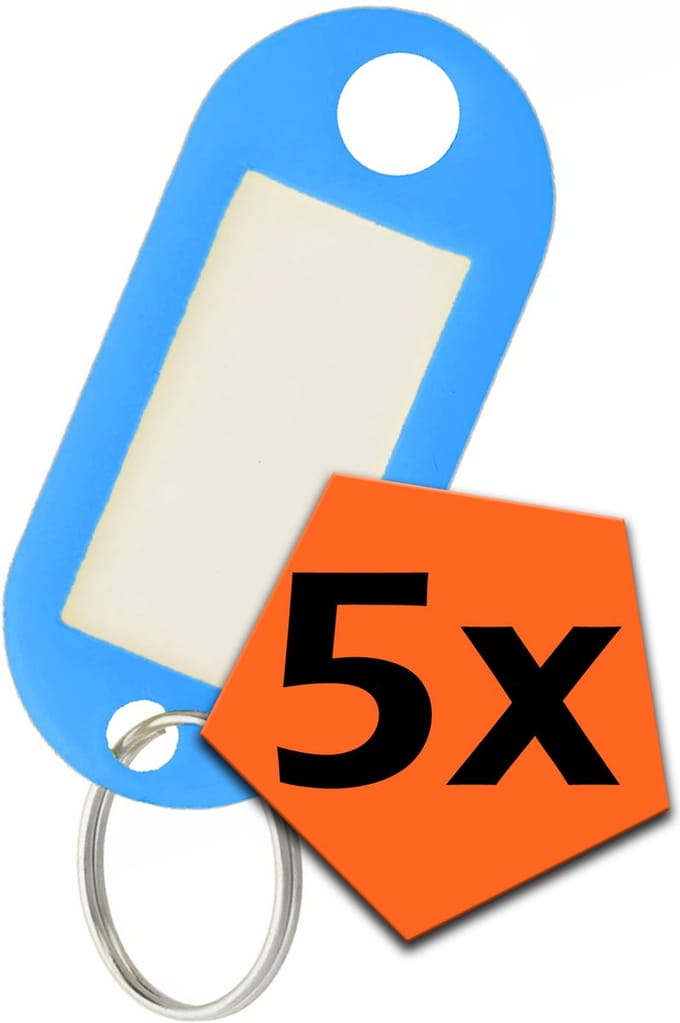 Sleutelhanger Bagagelabel Gekleurde Sleutellabels Sleutelhangers Naamlabel Blauw- 5x