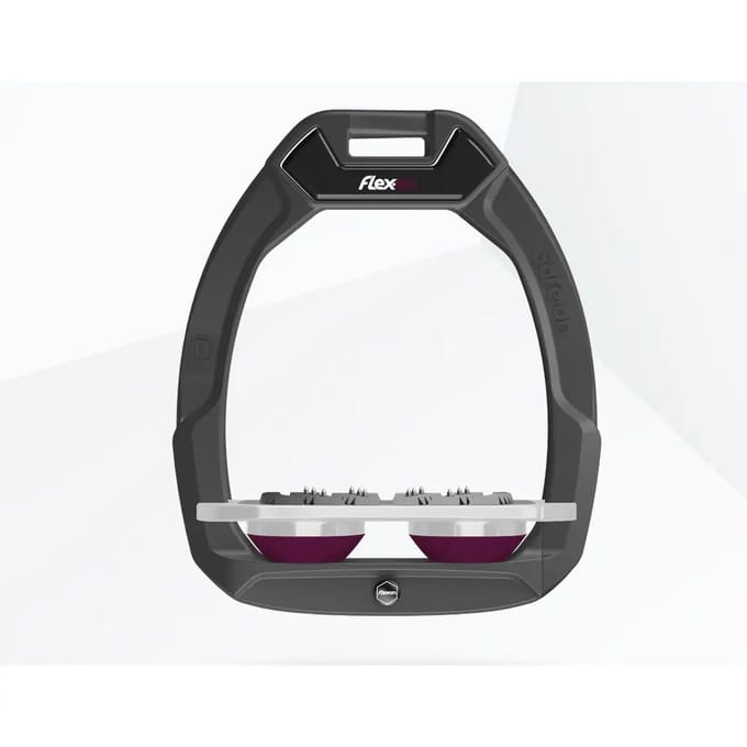 Veiligheidsstijgbeugels Plat Ultra Grip Antraciet/Grijs/Paars Flex-On Safe-On