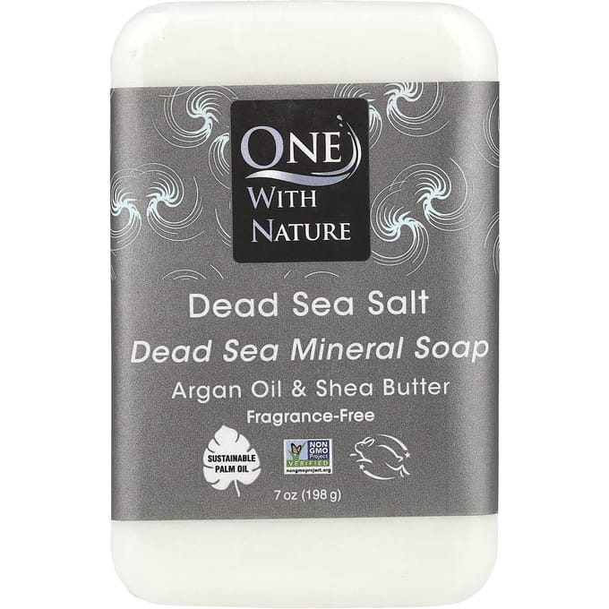 One with Nature, Drievoudig gemalen minerale zeep, Ongeparfumeerd, 7 oz (200 gram) gray