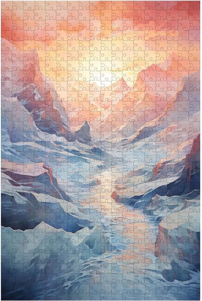 Houten Legpuzzel - Landschap Puzzel - Ontspanning Thuis - 1000 Stukjes - 50x75cm - Zonsondergang