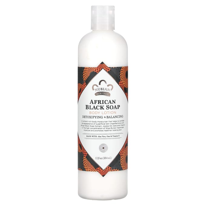 Nubian Heritage, Body Lotion, African Black Soap, 13 fl oz (384 ml) white