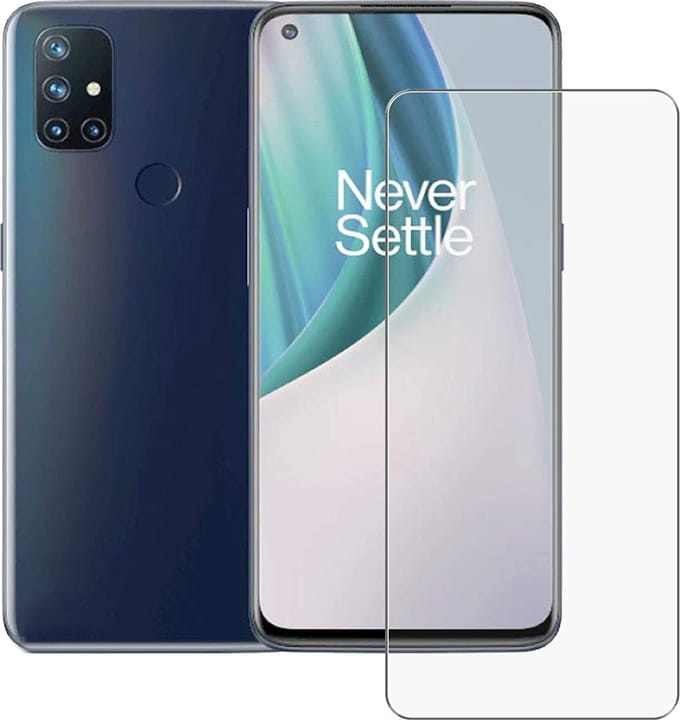 Silicone hoesje transparant met 2 Pack Tempered glas Screen Protector Geschikt voor: OnePlus Nord N100