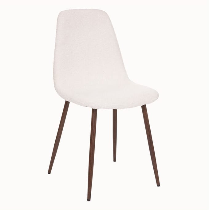 Atmosphera Eetkamerstoel Roka pluche wit wit