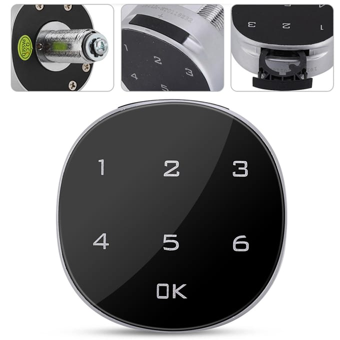 Serrure numérique électronique à code avec écran tactile pour armoire, boîte aux lettres, classeur, sauna, tiroir black