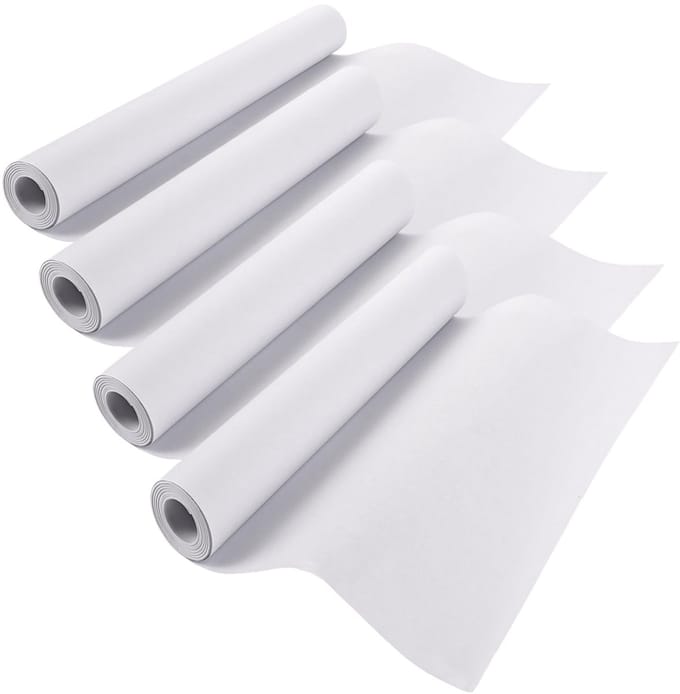 Allecto - Tekenpapierrol - Schetsen en schilderen - 4 stuks - Wit