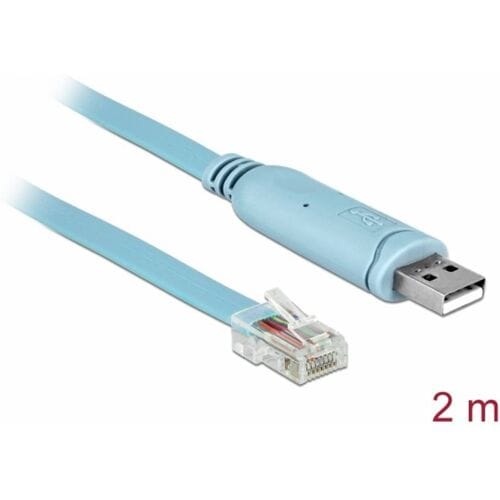 Delock 64185 USB-adapter USB 1.1, USB 2.0 USB-A stekker, RJ45 2.00 m Blauw