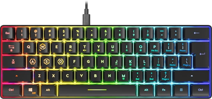 Speedlink LETOS - Gaming Toetsenbord - Compact 60% - RGB - US Qwerty