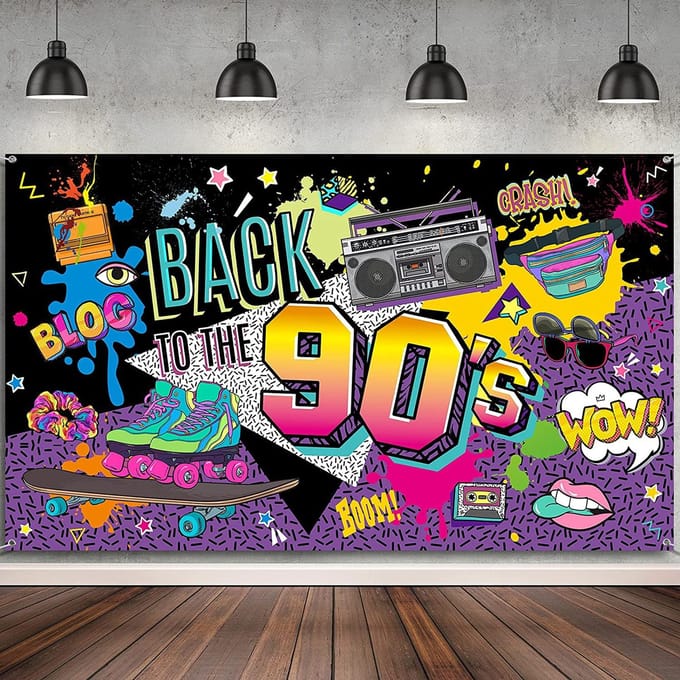 90s Feest Achtergrond   90s 1 yellow