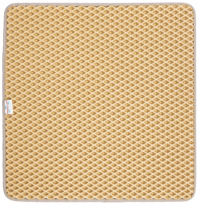 Kattenbakmat 44x44cm - Beige Schuim met Nubuck rand