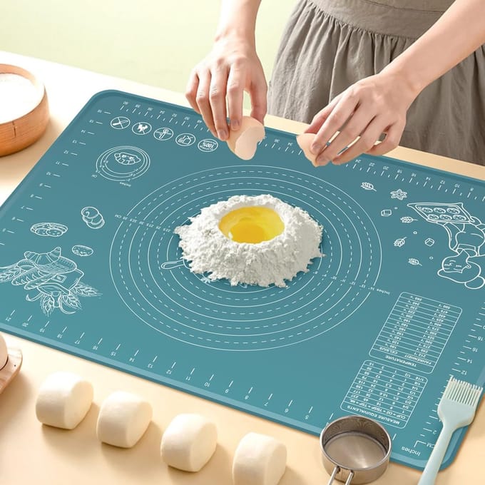 Binnenkeuken Grote Antislip Bakmat met Metingen en Opstaande Rand