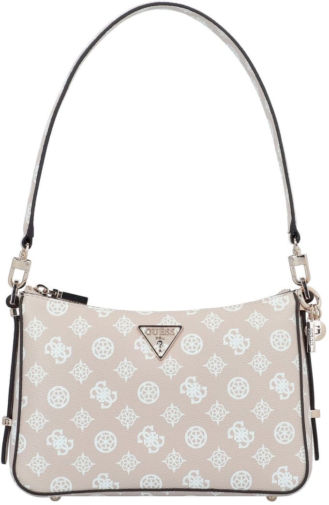 GUESS Schoudertas Eco Erica Top Zip Shoulder Bag Sand Logo Oud roze
