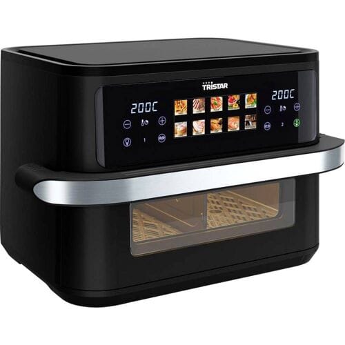 Tristar Dualzone Flex Airfryer 10 L – 2800 W – Dubbele Heteluchtfriteuse – 8 Programma’s – Zwart & RVS – Digitaal Display – FR-9078