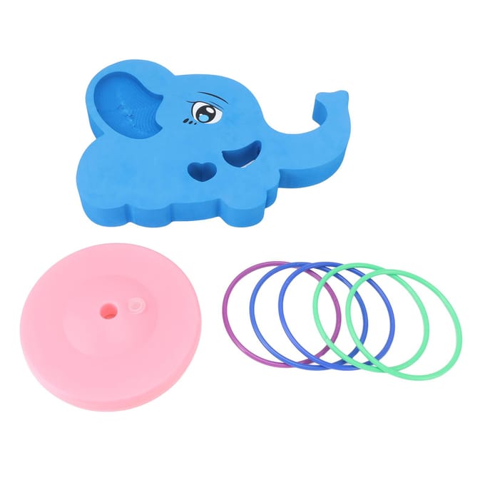 EVA Zwem Drijfplank met Werpringen Olifant Vorm Zwemhulp Plank Waterspeelgoed blue