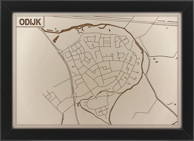 Houten stadskaart van Odijk