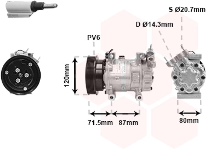 Van Wezel - AIRCO COMPRESSOR VOOR NISSAN KUBISTAR 2003-2008 2763000QAE