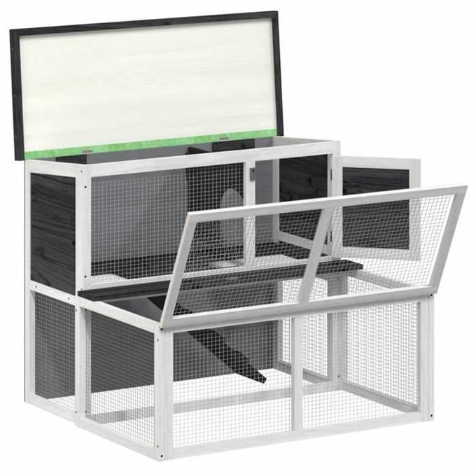 Maison Exclusive - Clapier gris 102x90x84,5 cm bois de pin massif
