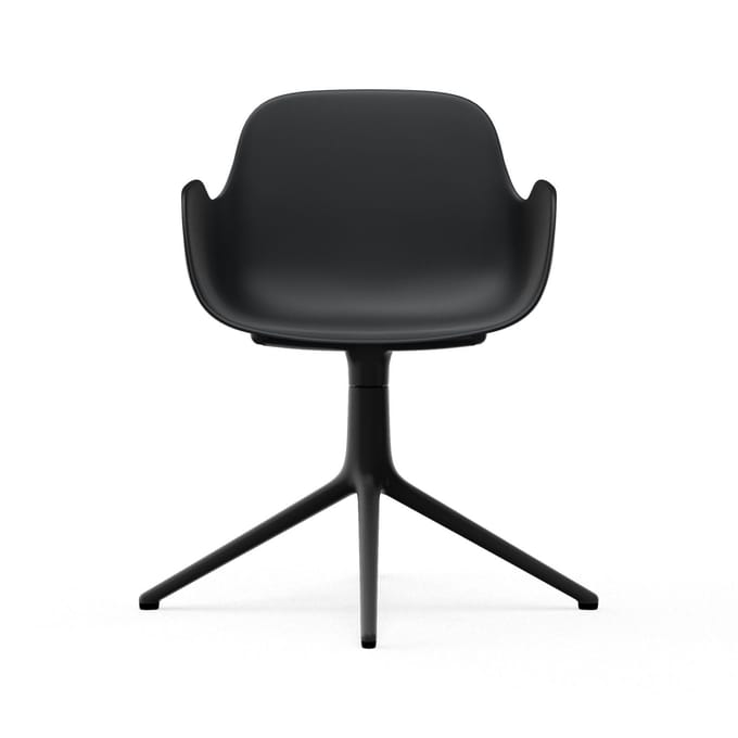 Normann Copenhagen - Form Draaifauteuil - zwart - aluminium zwart