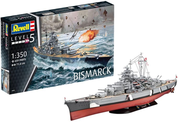 Revell Modelbouwpakket Schepen - 05040 Battleship Bismarck Plastic - 1:350 - Modelbouw