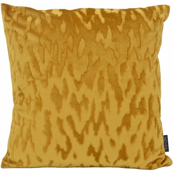 NOVÉE Sierkussen velvet stain oker/goud | 45 x 45 cm | velvet / polyester