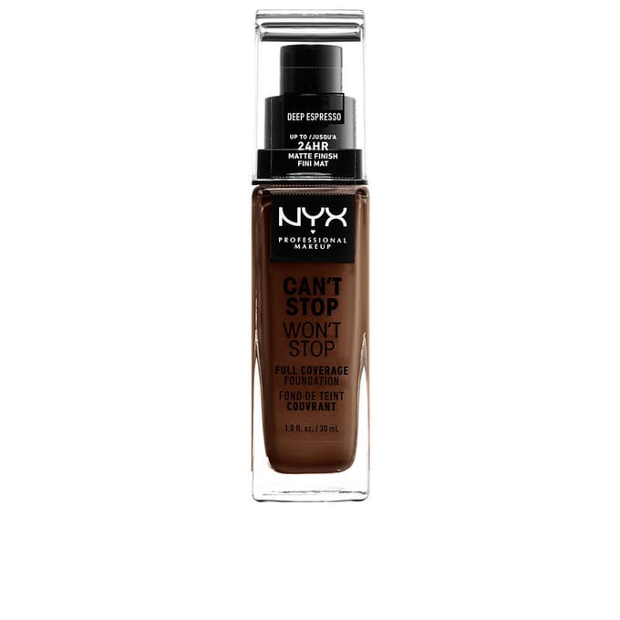 Nyx Professional Makeup Can't Stop Won't Stop Foundation - Deep Espresso - Volledig Dekkende Foundation - Zeer Donker