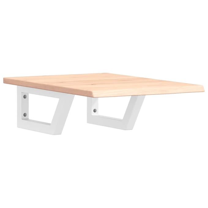 vidaXL - Badkamer - wandschap - staal - en - massief - eikenhout