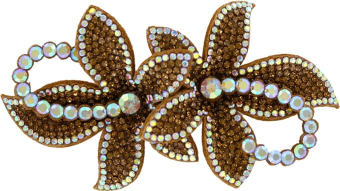 Broche - Sequin Flower - Strass - Goud - Per Stuk