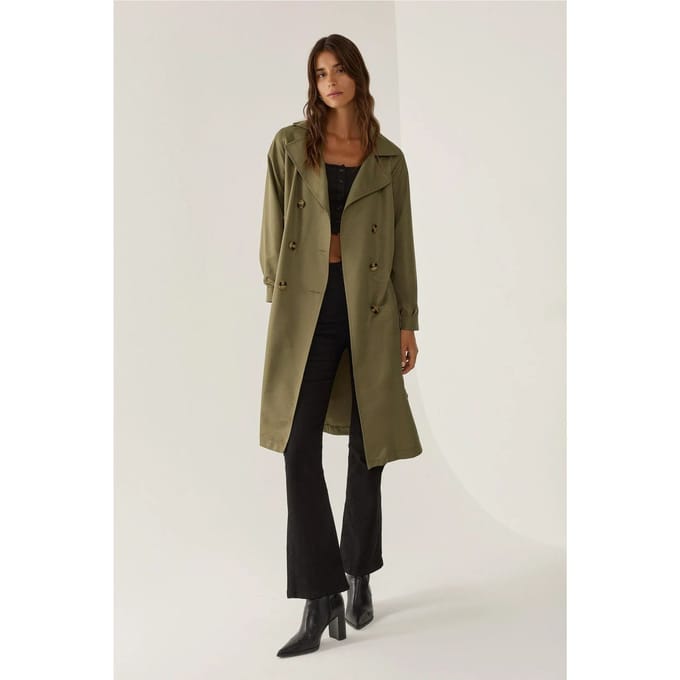 Dubbelzijdig Gordijn Trenchcoat met Ceintuur