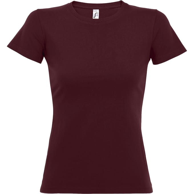 SOLS Dames/dames Imperial Heavy Short Sleeve T-Shirt (Bourgondië)