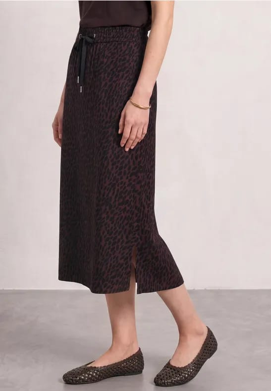 Midirok met elastische tailleband en splitten