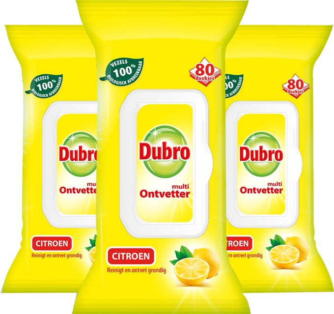 Dubro Multi Ontvetter Doekjes - 3 Stuks - Voordeelverpakking