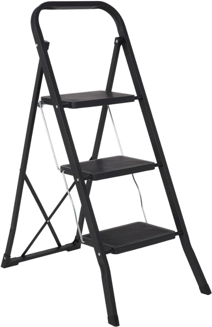 VLSelect® Keukentrap - Huishoudtrap - Huishoudladder - 3 Treden