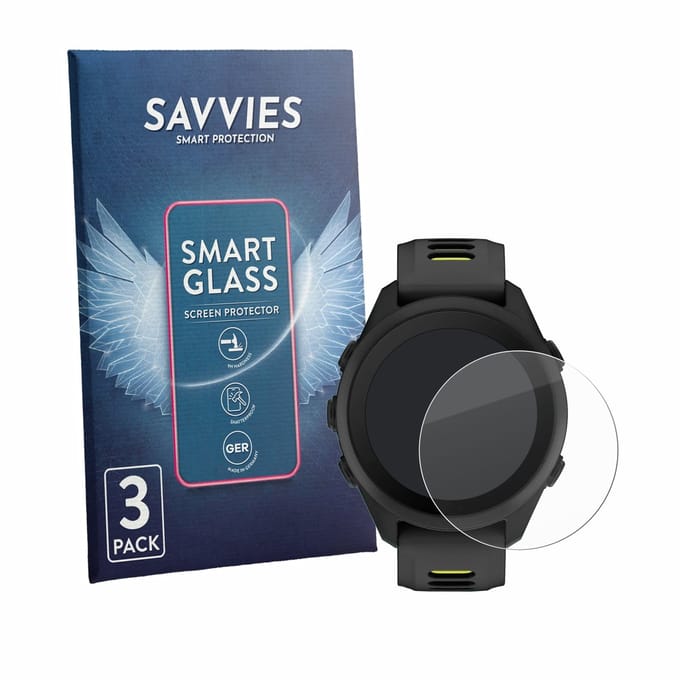 3 Stuks Savvies Screenprotector - geschikt voor Garmin Forerunner 170 - beschermfolie glas transparant