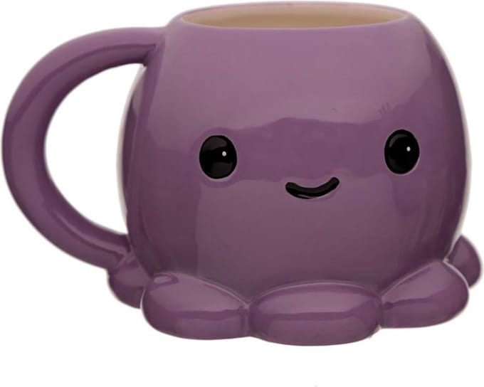 Kawaii Octopus mok paars - Puckator Cutiemals Ceramic Octopus Mug