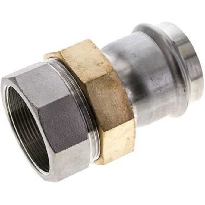 Perskoppeling wartelmoer - 54mm & Rp 2'' Persmof - RVS Vlakke Afdichting